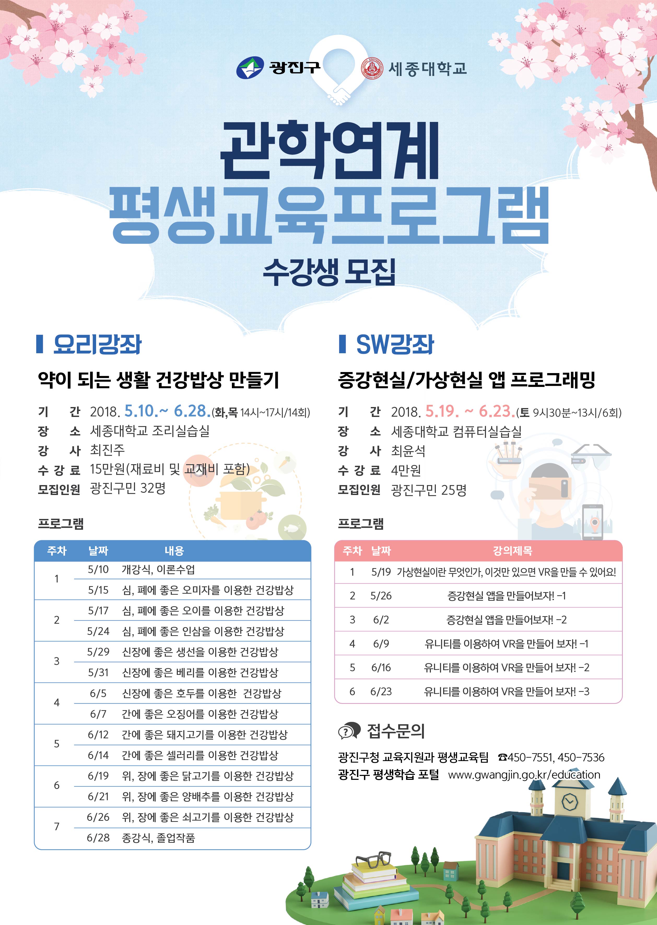 2018년 관학연계 평생교육 프로그램 수강생 모집