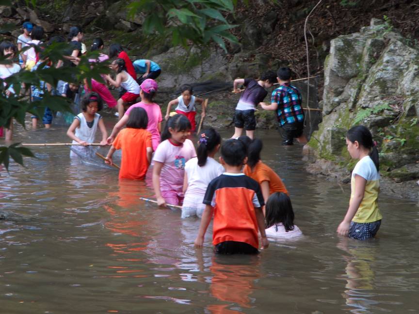 계곡물놀이(고기잡이) 체험활동모습5